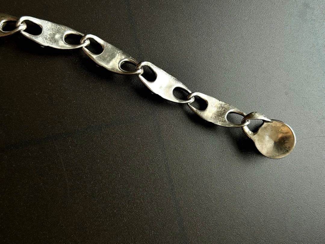 フローラルクロス クリップ式 ヴィンテージ シルバーブレスレット／極太／925