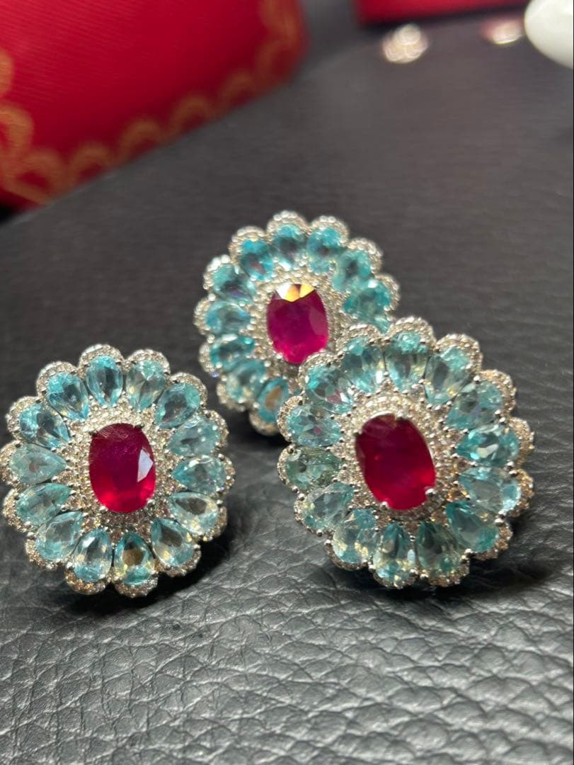 lomilomi❣️天然ルビー✖️アパタイトデザインリング10号