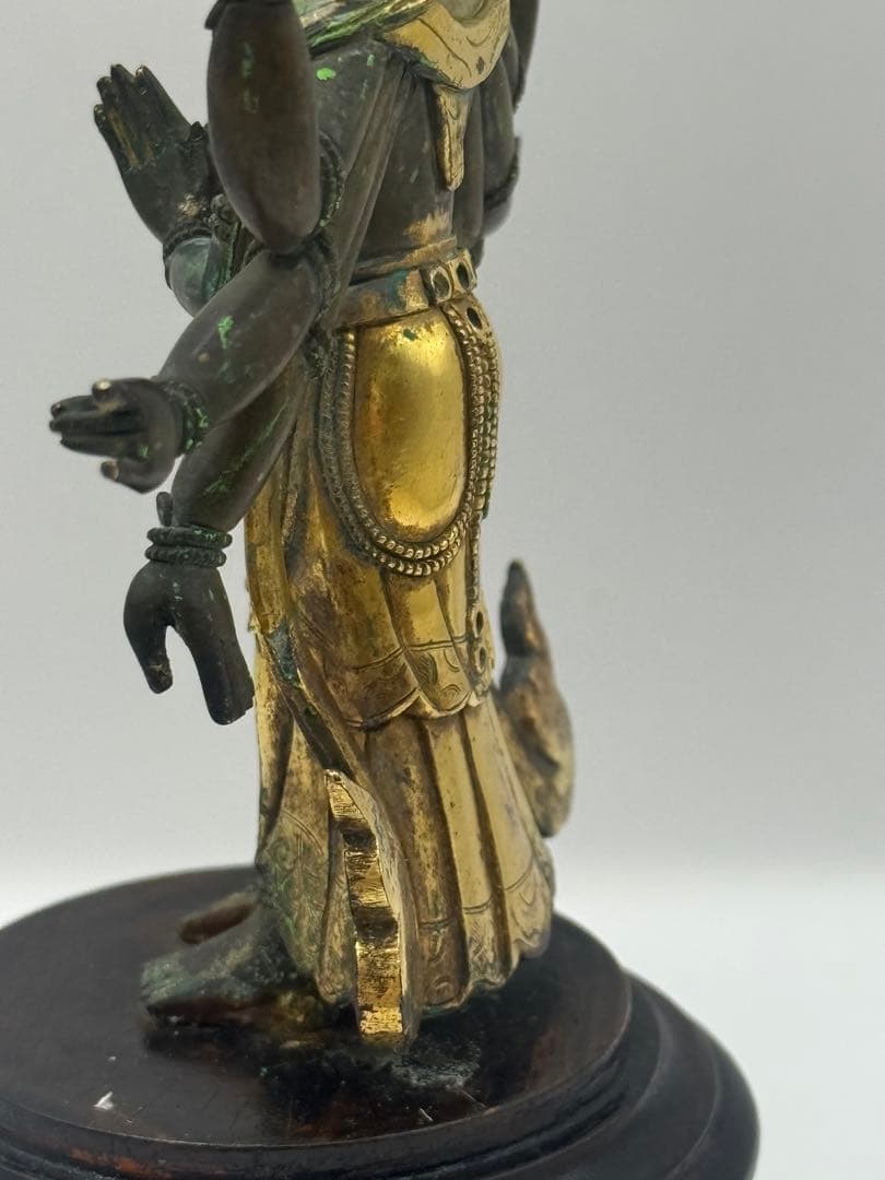 中国　清時代中期　官造　溜金十一面観音像　仏教美術　送料込み251209