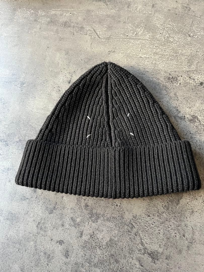 メゾンマルジェラ　ニット帽 ビーニーブラック