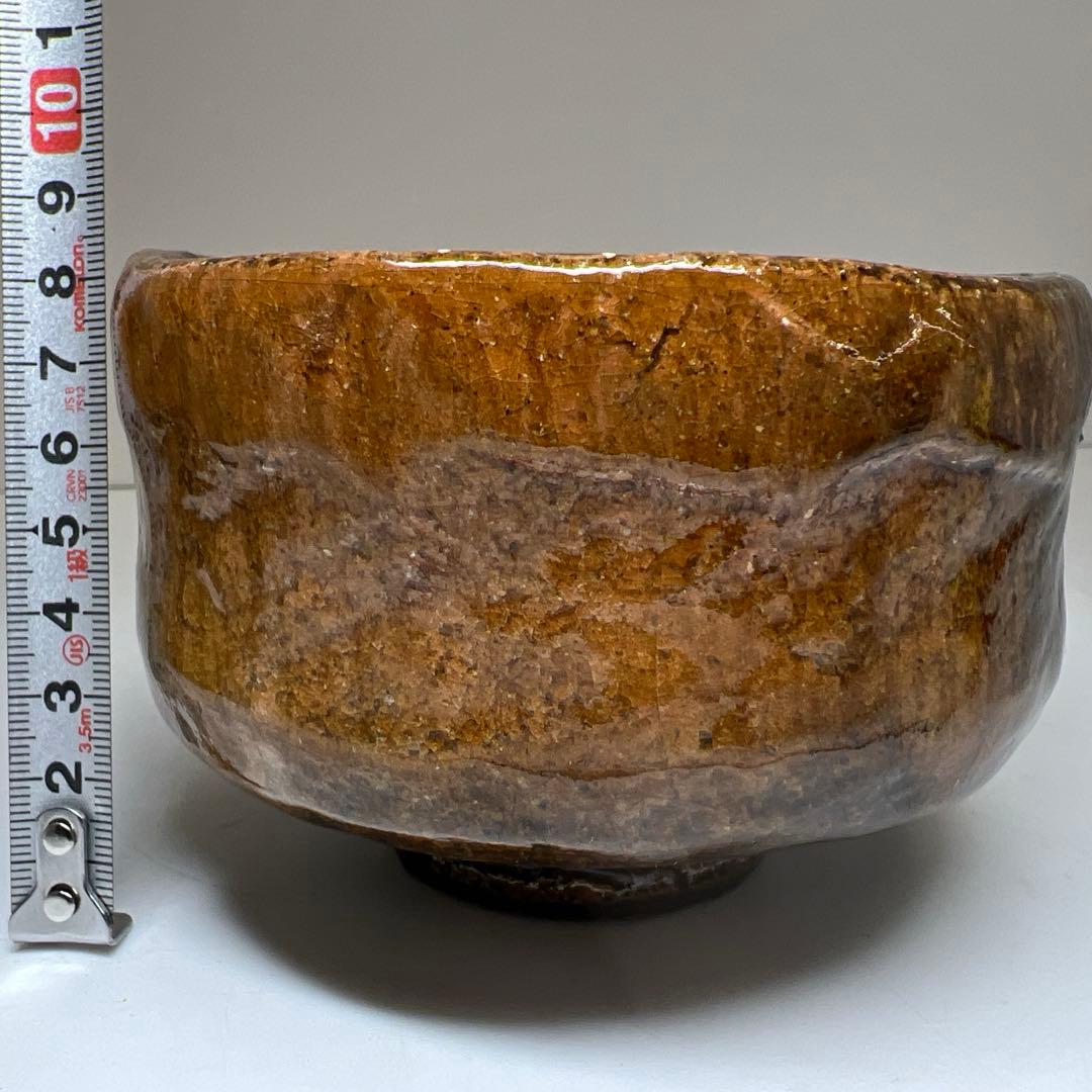 ☆茶3 春日山窯　大樋茶碗　共箱　幅約12㎝　東Y7-1113⑦