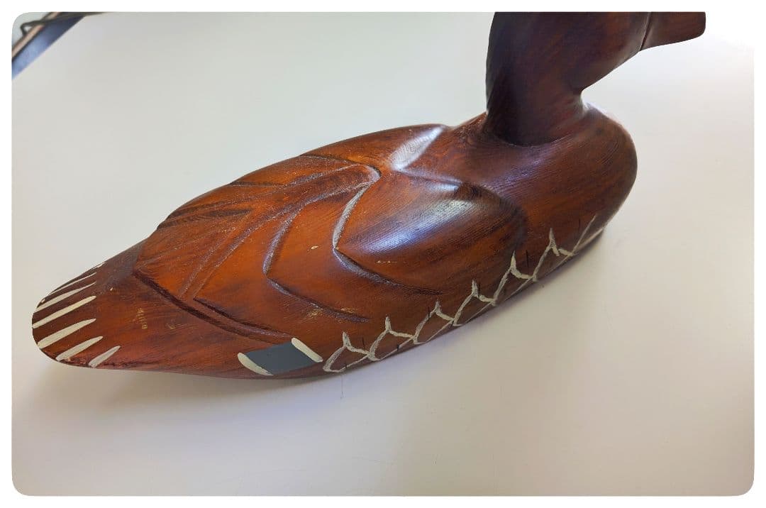 【昭和 レトロ 希少】坪源 TSUBOGEN 限定 少数製作 木工 鴨 置き物