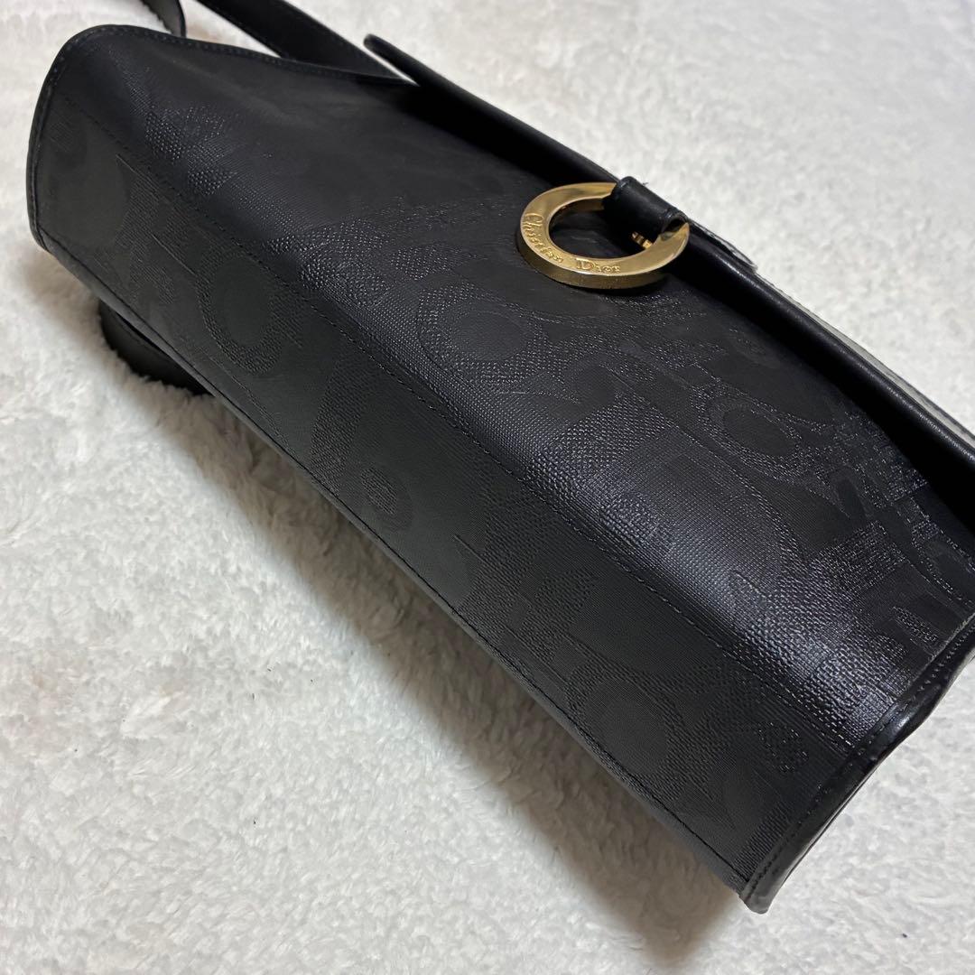 美品　クリスチャンディオール　トロッター　ショルダーバッグ　ブラック　レザー