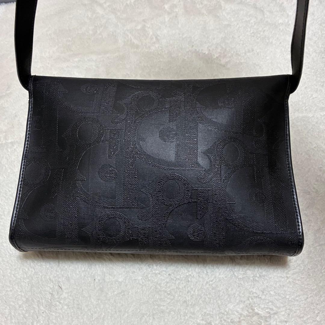 美品　クリスチャンディオール　トロッター　ショルダーバッグ　ブラック　レザー