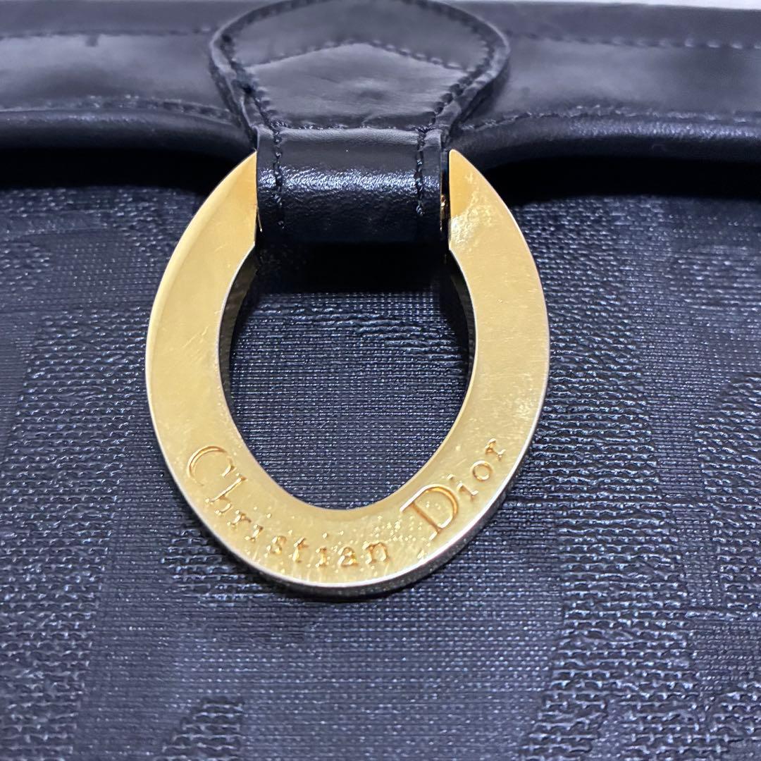 美品　クリスチャンディオール　トロッター　ショルダーバッグ　ブラック　レザー