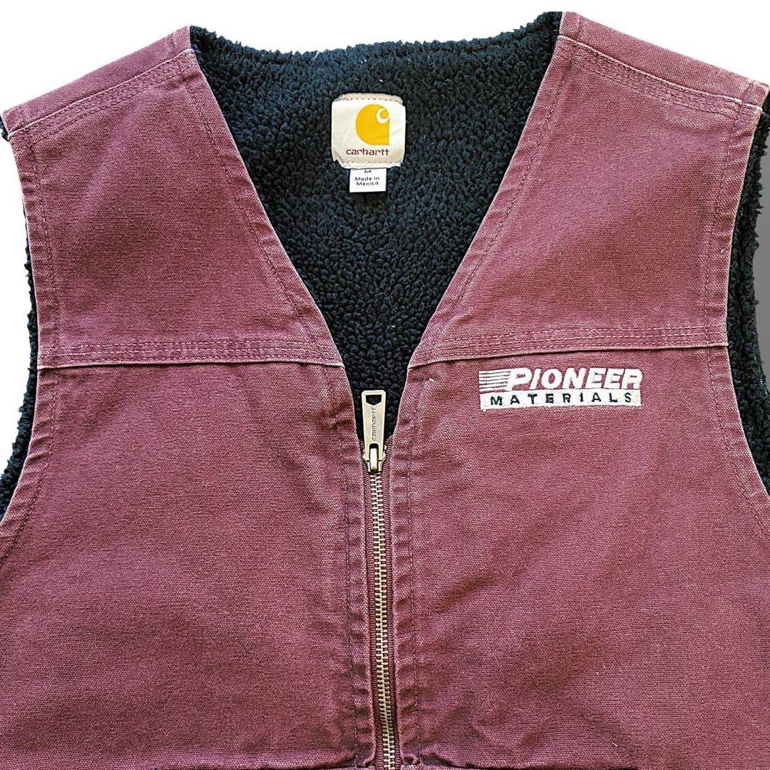 超希少カラー　カーハート　ダック　ボア　ベスト　バーガンディー　グッドフェード