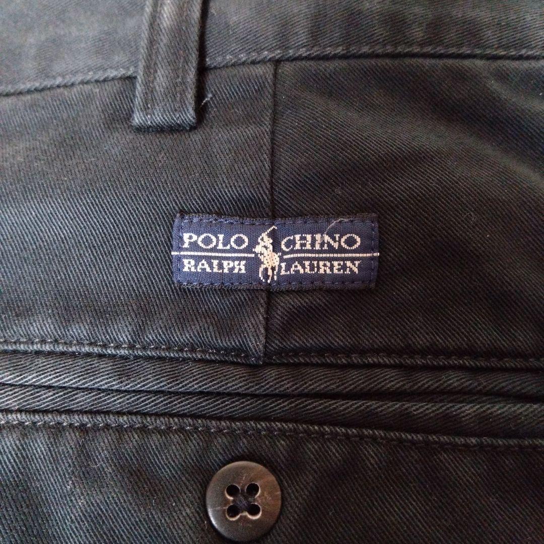 【ポロラルフローレン】 アンドリューパンツ 黒 ツータック W34