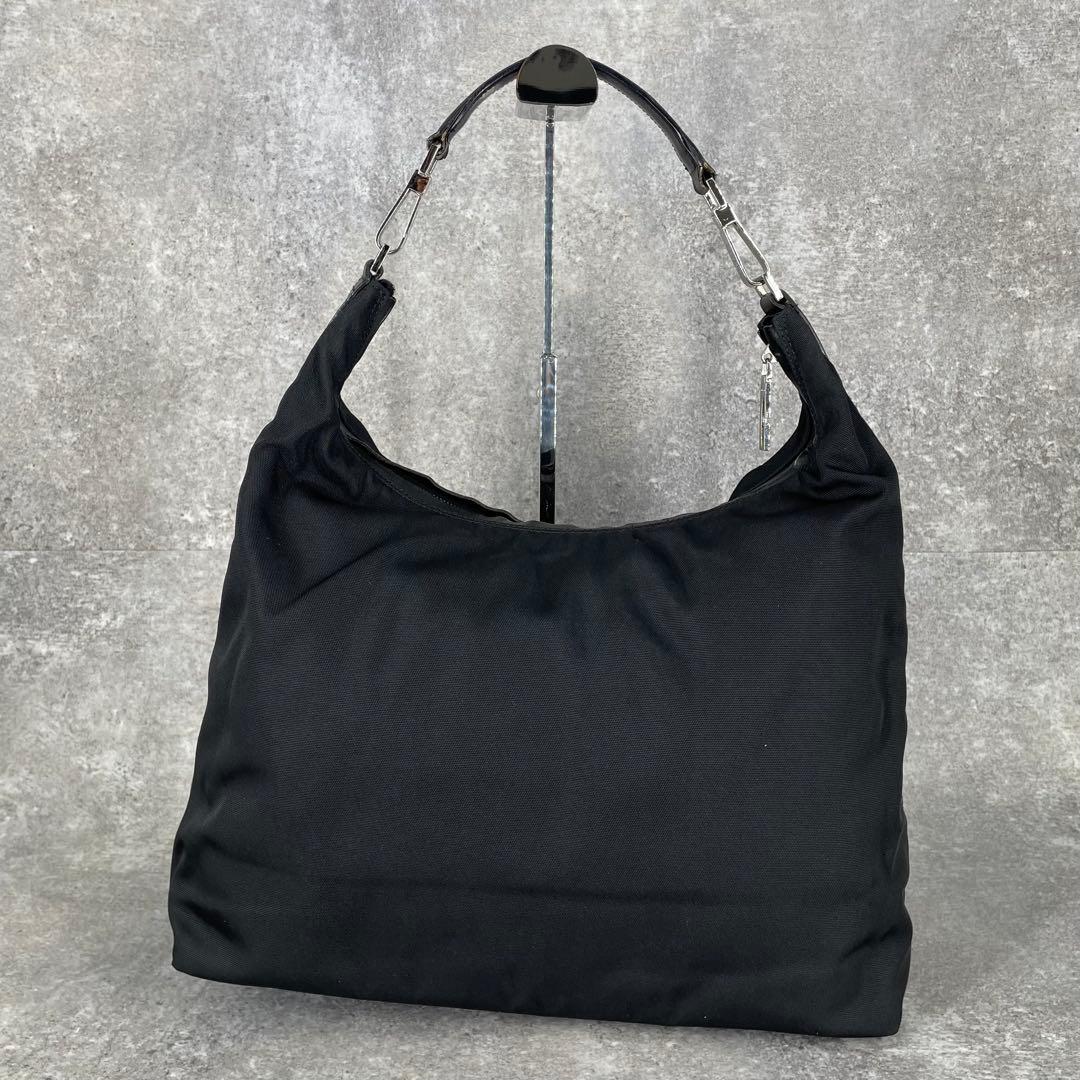 美品 GUCCI グッチ ナイロン レザー G金具 ワンショルダーバッグ 黒