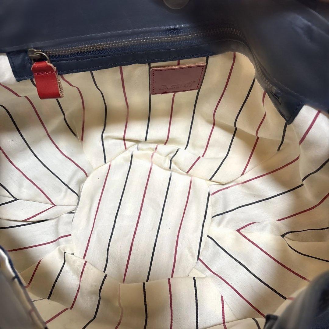 B.stuff ネイビー　メッシュ　編み込み　ハンドバッグ