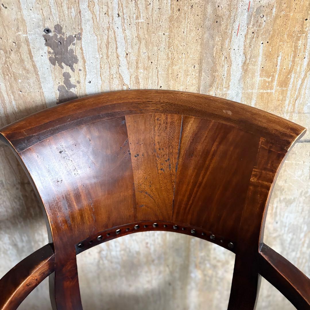 エスニックスタイル　レザーシート アームチェア ヴィンテージ　②