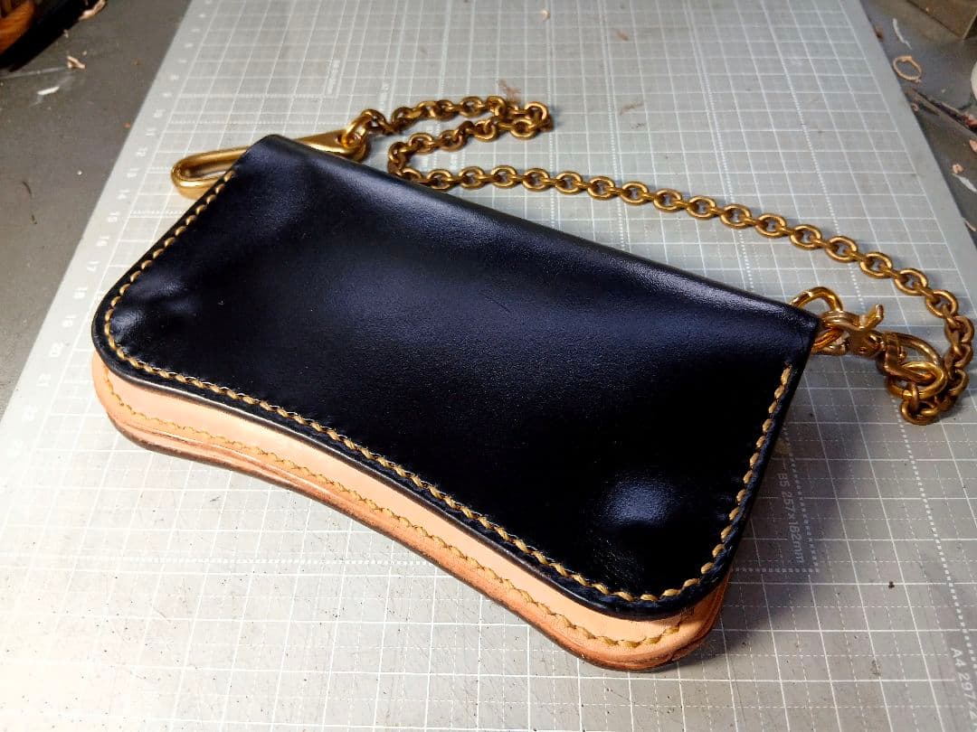 Hoween クロムエクセルレザー 茶芯トラッカーウォレット ウォレットチェーン