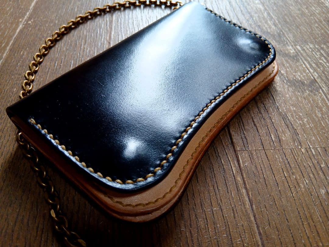 Hoween クロムエクセルレザー 茶芯トラッカーウォレット ウォレットチェーン