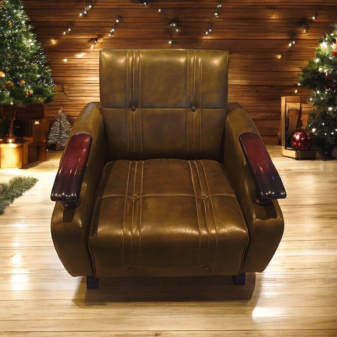 一人用ソファ、ソファ、ヴィンテージソファ、レトロソファ、昭和ソファ、カーキソファ