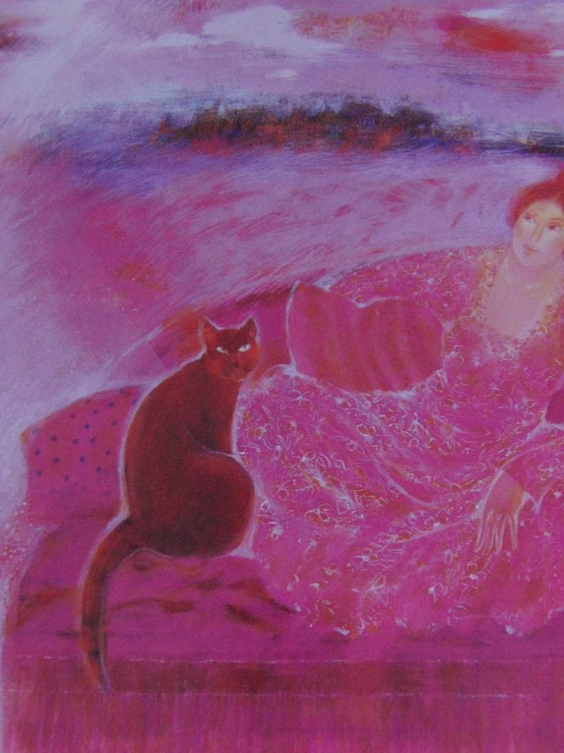 木村節子、【風のポエム】、希少な額装用画集より、新品額装付