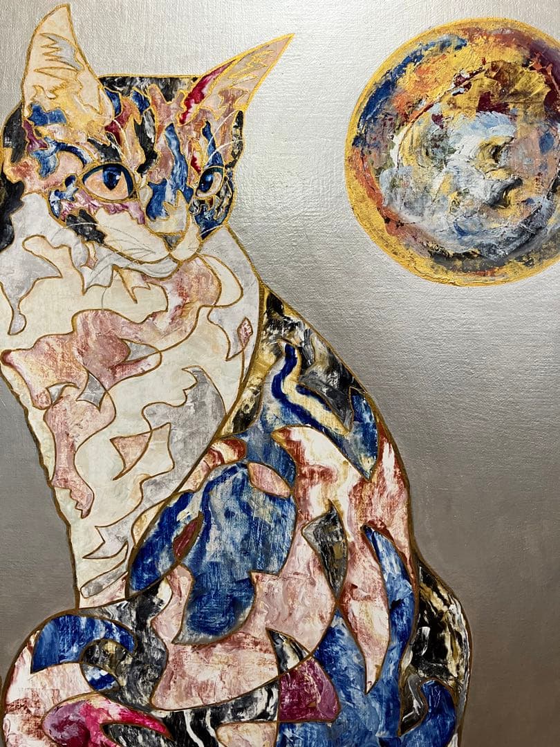 猫の絵画　猫　あかねこ