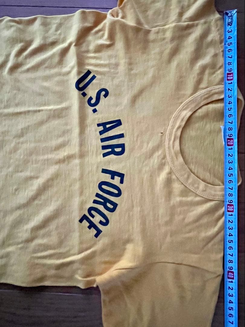 U.S. AIR FORCE 染み込み Tシャツ 袖裾共シングルステッチ 軍物
