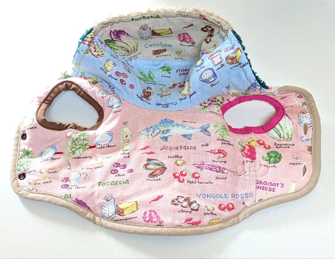 新品未使用　アトリエgg　クレイジーパッチボアベスト　ピンクベース