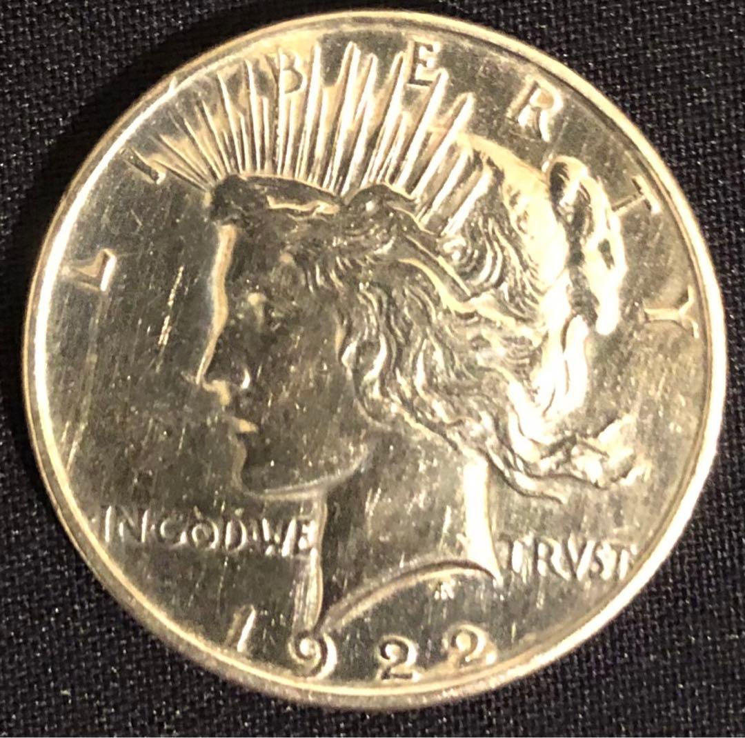 アメリカ　銀貨　1922年 平和の女神像 1ドル　カプセル入り