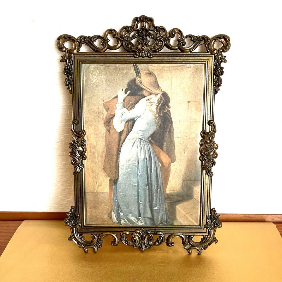 【ヴィンテージ商品】イタリア壁掛けThe Kissフランチェスコ・アイエツ絵画