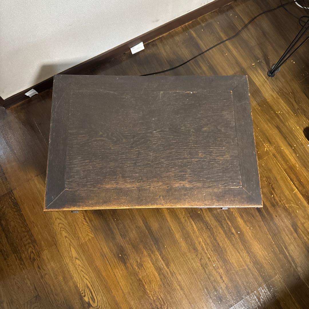 【セール〜1/30】レトロ家具 | 木製ダークブラウン座卓 引き出し2つ