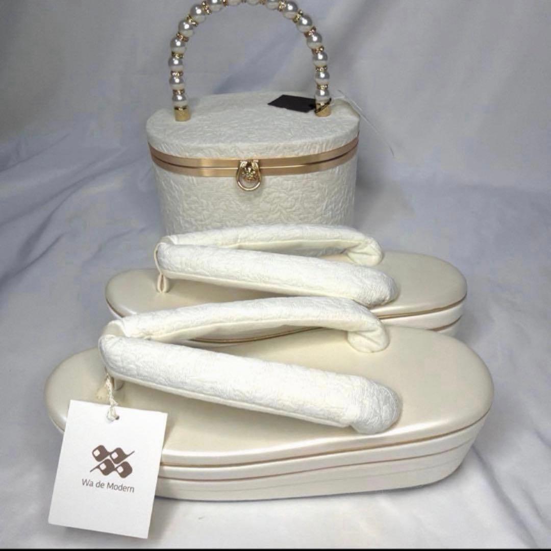 新品　2026年モデル　草履　バッグ　セット　振袖用　成人式　白