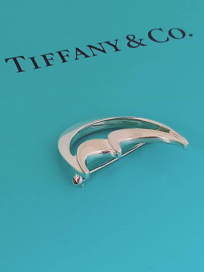 美品 TIFFANY ティファニー クレセントムーン シルバーブローチ