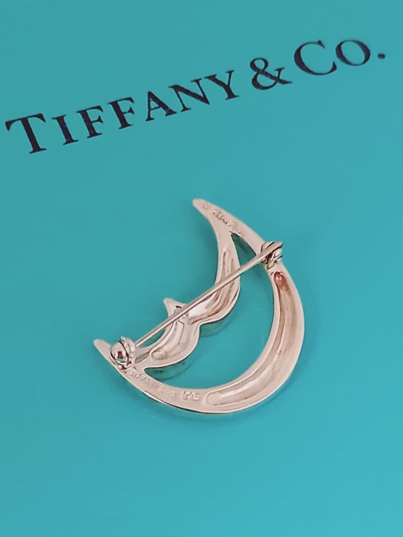 美品 TIFFANY ティファニー クレセントムーン シルバーブローチ