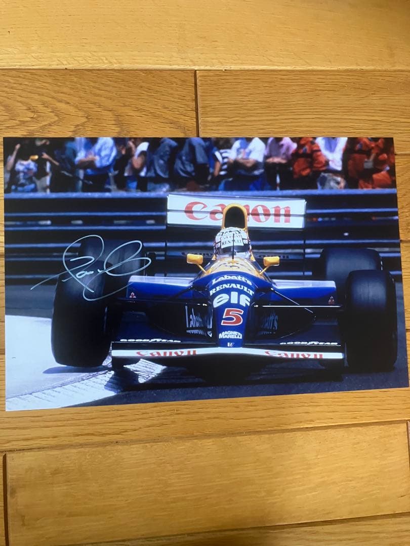 ナイジェル　マンセル　ウィリアムズ　ルノー　直筆サイン　証明書付き　モナコGP