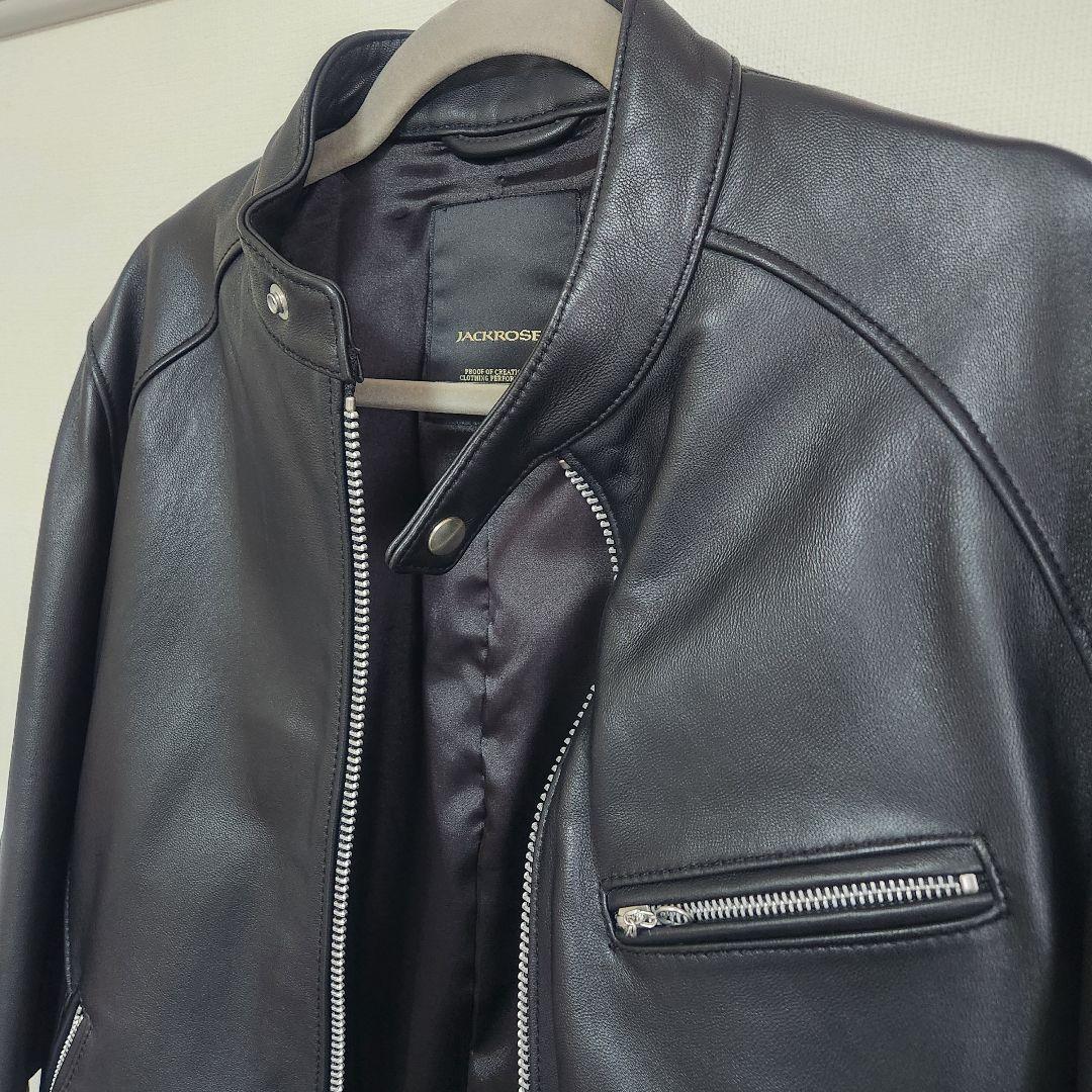 JACKROSE ブラック レザーライダースジャケット サイズ5（XL）