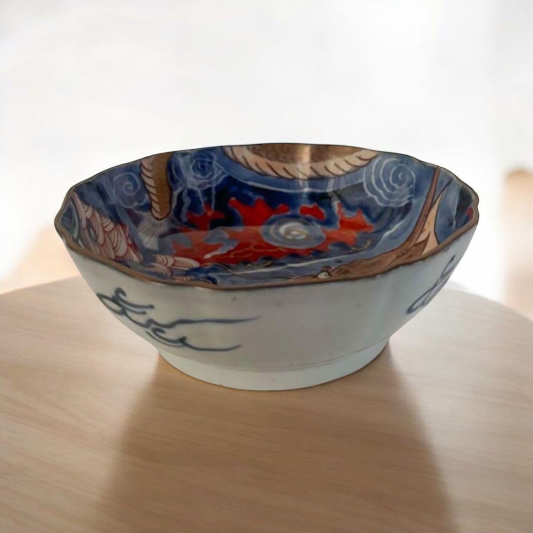 アンティーク 向付 江戸後期 龍　5+2枚