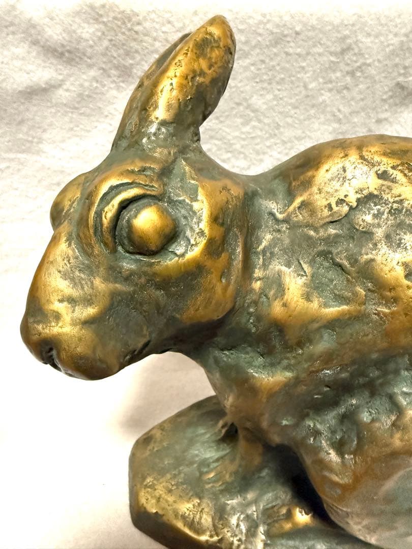 有名彫刻家 北村西望 兎 うさぎ ブロンズ像