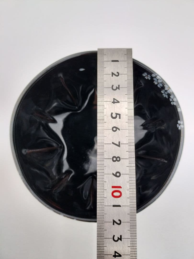 b209 【新品・未使用】茶碗 黒釉 夜桜 今岡三四郎 木箱 茶道具