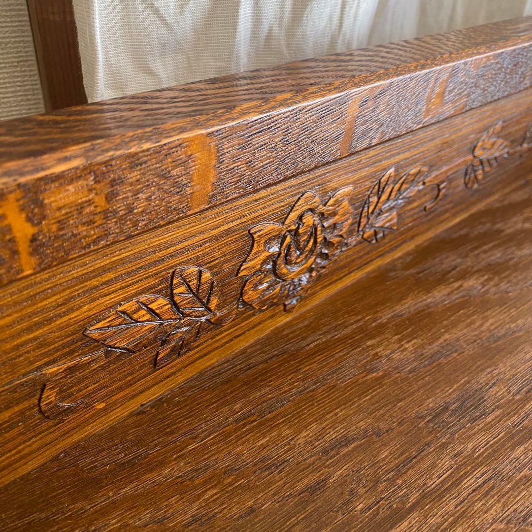 三越ブルージュ　キャビネット　三越家具　ステンドガラス　カントリー　英国　飾り棚