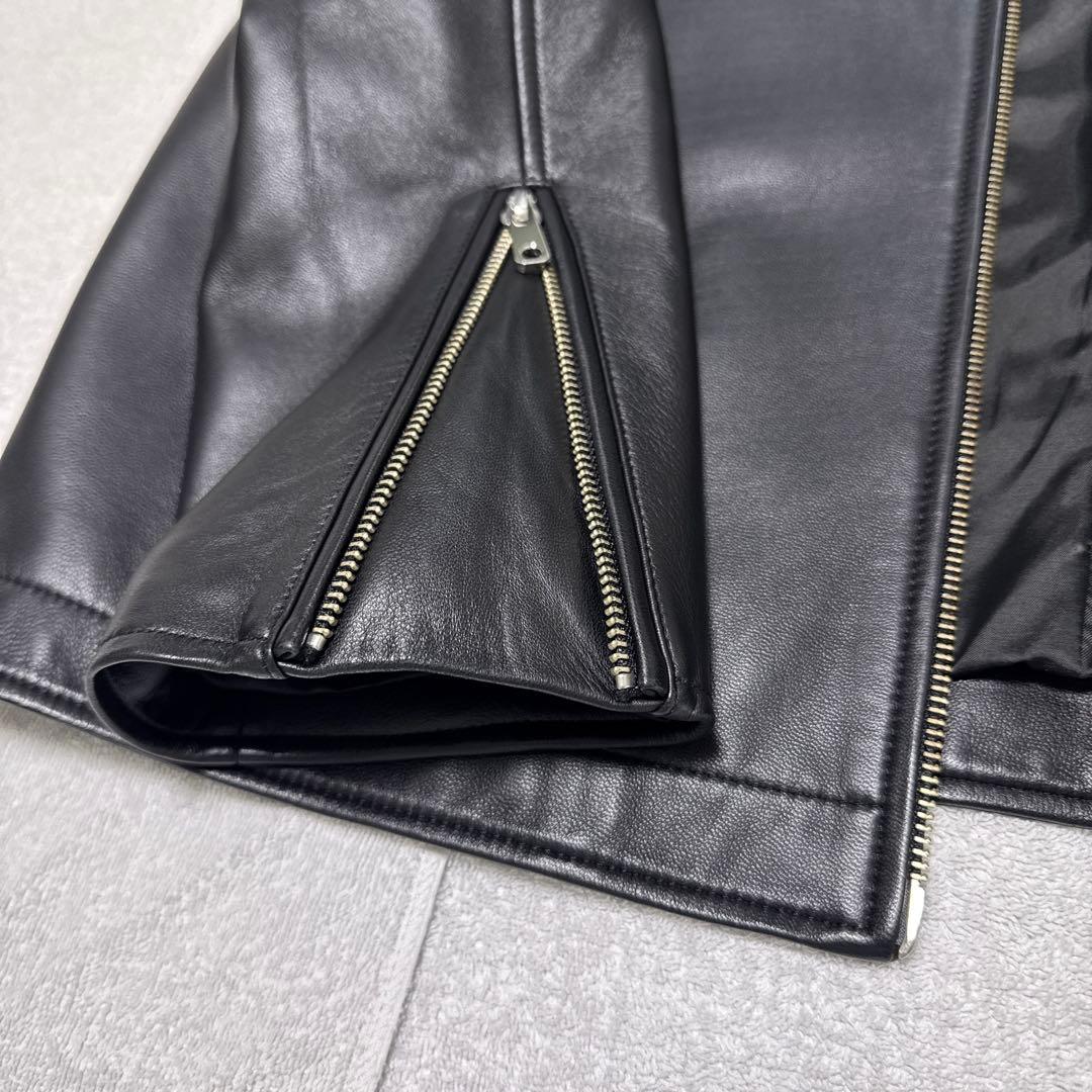 ユナイテッド東京 希少なサイズ4【XL】 ノーカラーシングルライダース