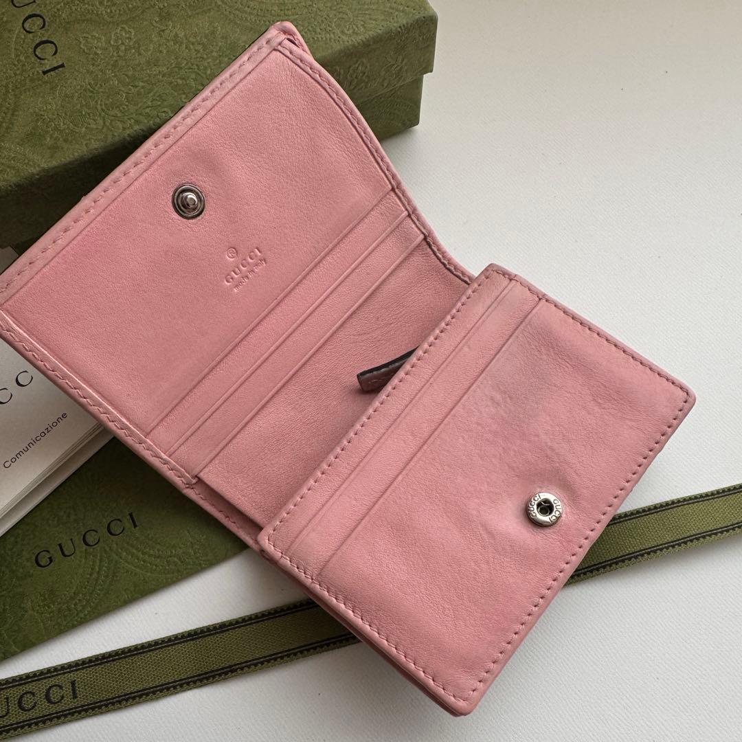 【美品】 GUCCI グッチ マーモント 2つ折り 財布 コンパクト パイソン