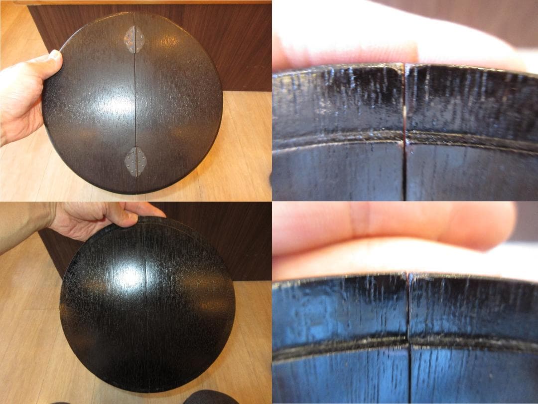 送料込【逢絢亭】茶道具 平水指 美濃焼 織部 掻合の割蓋 加藤六くべ