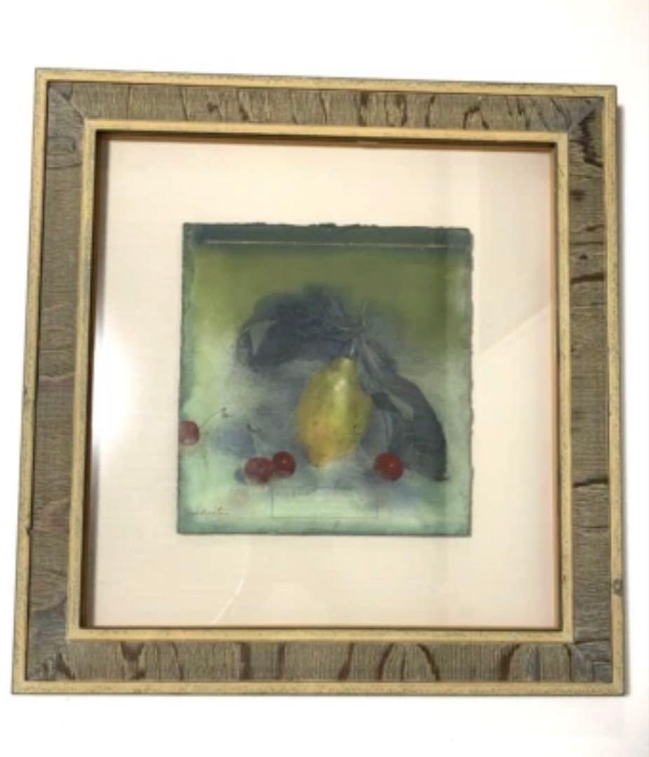 蛯田均 水彩画 「シトロンⅢ」 三越取扱 額装 静物画 アート インテリア