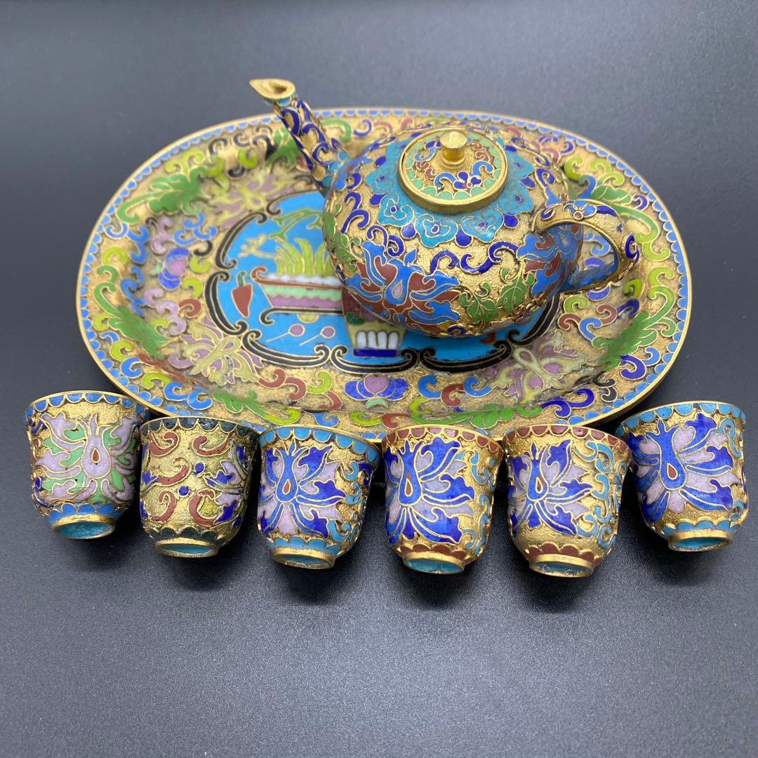 アンティーク　中国七宝焼　ミニサイズ　セット