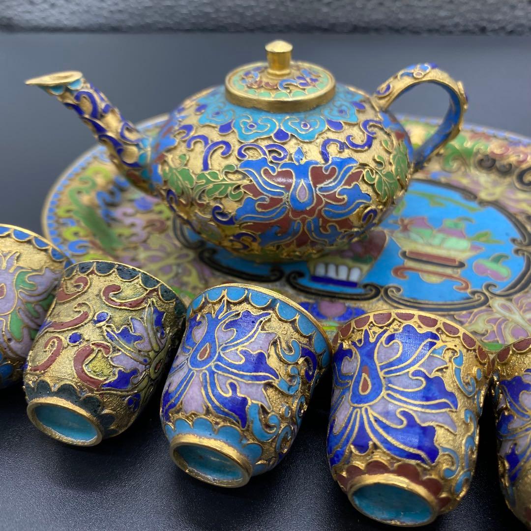 アンティーク　中国七宝焼　ミニサイズ　セット