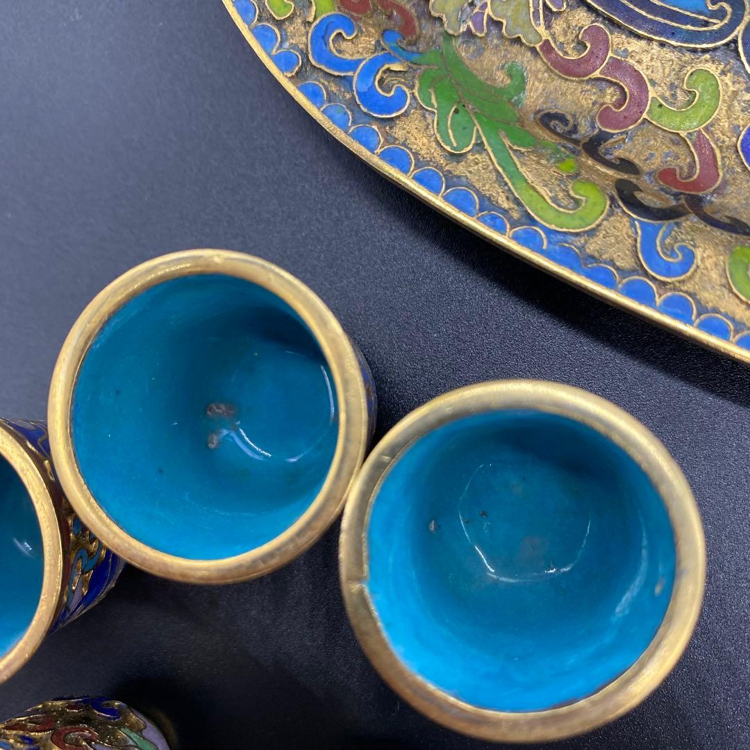 アンティーク　中国七宝焼　ミニサイズ　セット