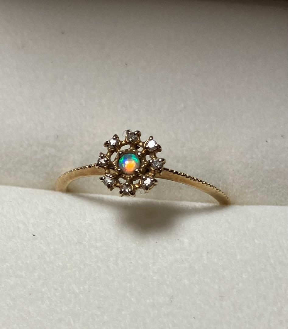 クロチェ　お花モチーフリング