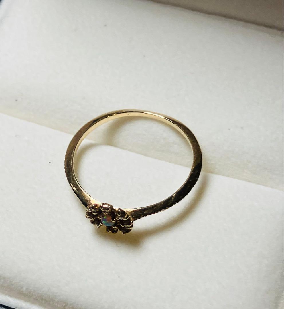 クロチェ　お花モチーフリング