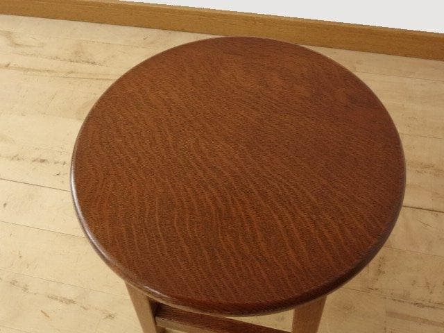 北海道手作り家具　ナラ材　スツール　座面一枚板　　勇峰工芸（新）フォトセット