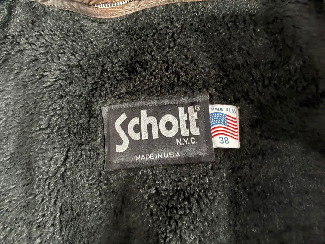 SCHOTT 641 シングルライダースジャケット ボアライナー 38 L相当