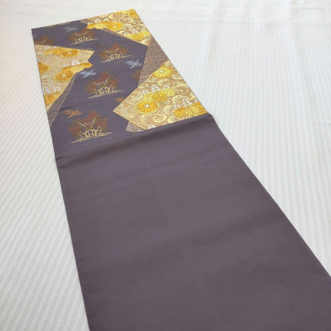 【袋帯】灰紫の気品＊有職文様がずらり並ぶ“雅の世界｜裂取り｜440cm