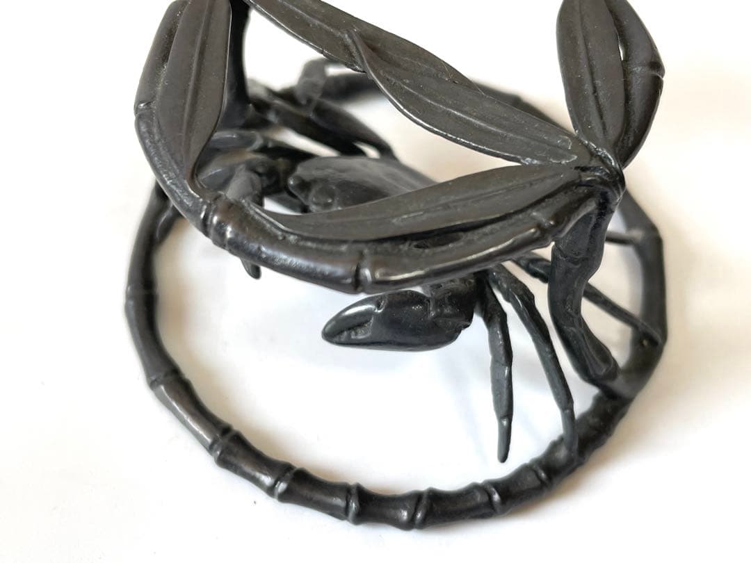 茶道具　蓋置　一ノ瀬宗辰　砂張　笹蟹蓋置　蟹　カニ　蓋置　共箱