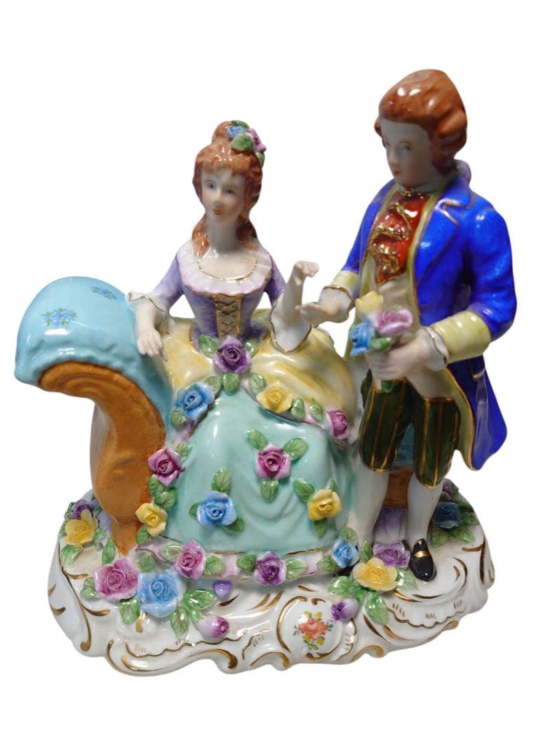 マイセン フィギュリン　お花　アンティーク　置物　陶器