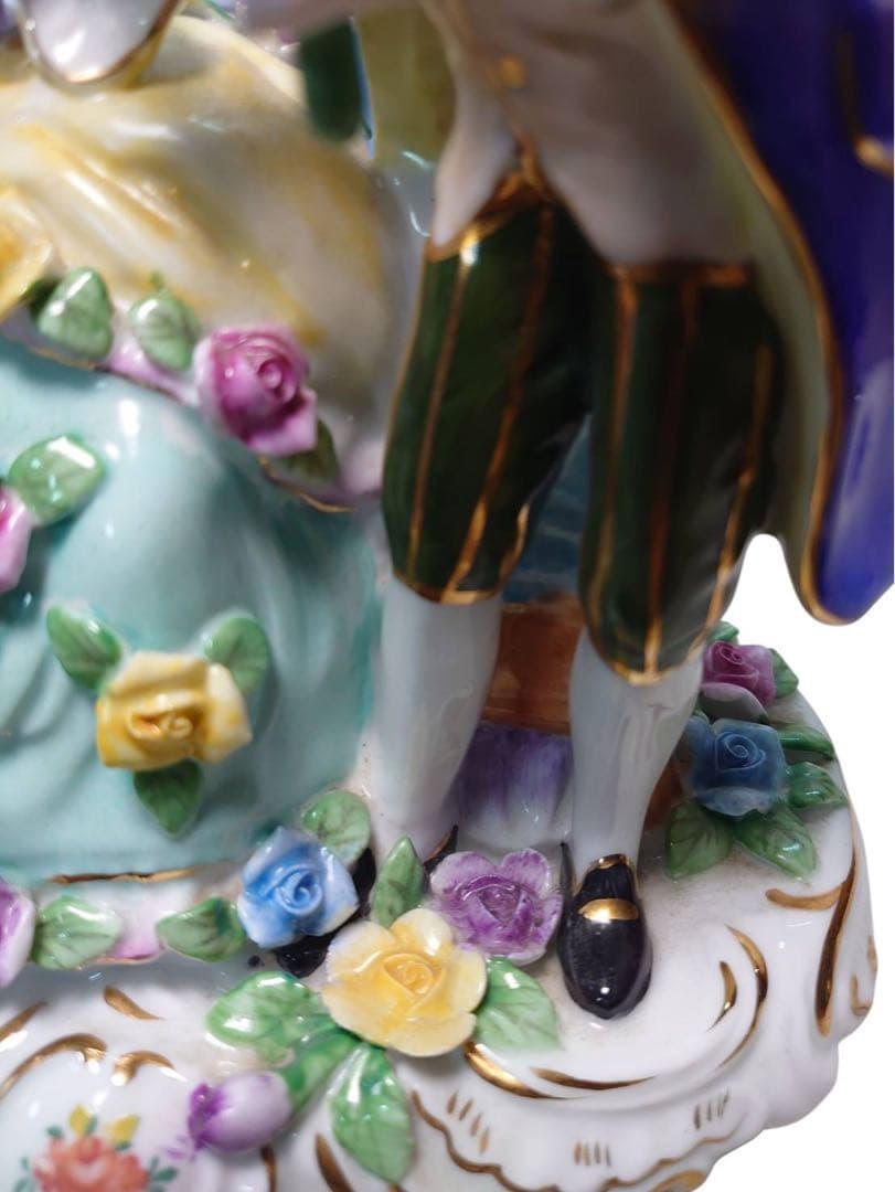 マイセン フィギュリン　お花　アンティーク　置物　陶器