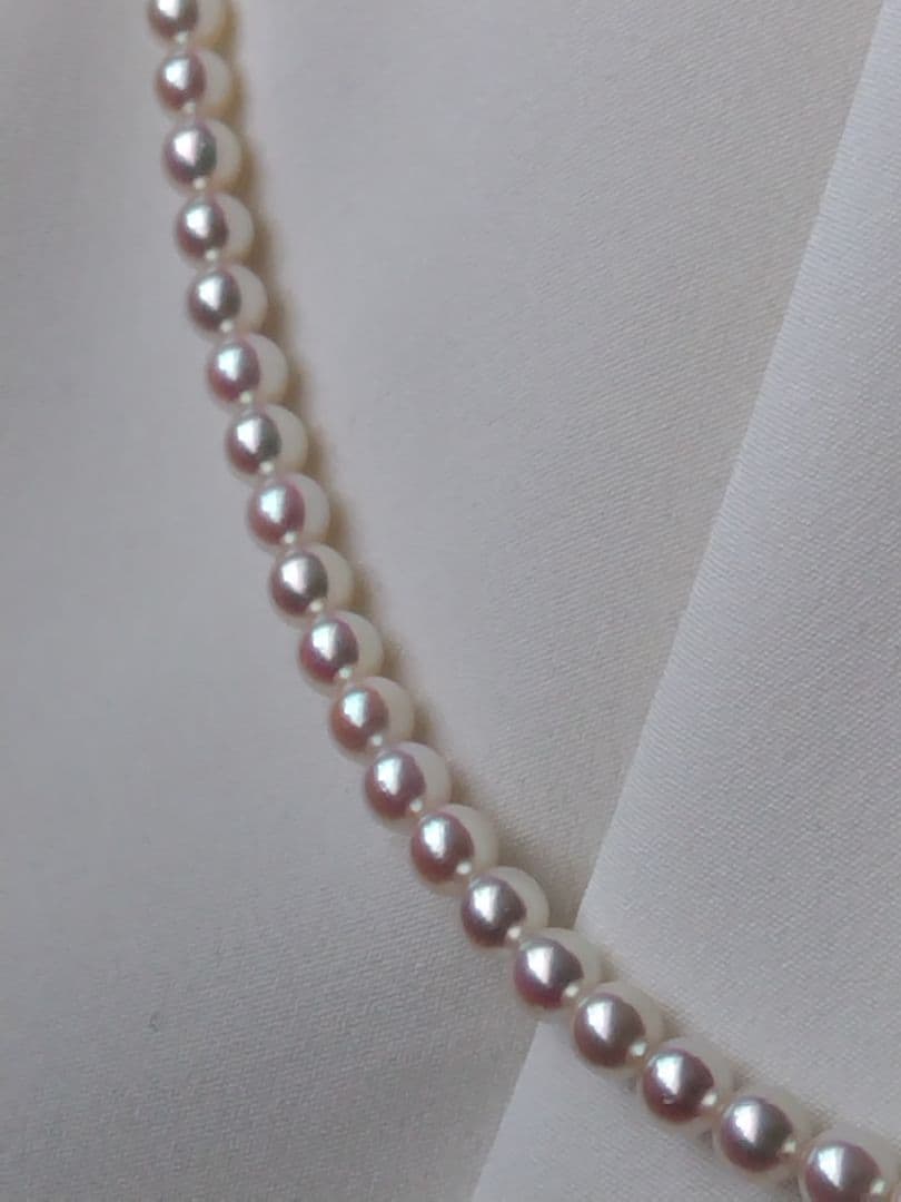 艶照り最高】K18WG マグネットアジャスター あこや真珠ベビーパールネックレス
