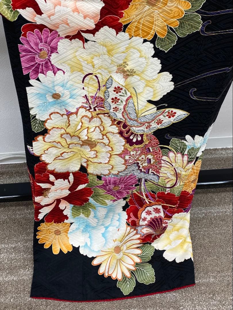 振袖 豪華 型友禅 刺繍 金駒 金彩 紋意匠 身丈172cm